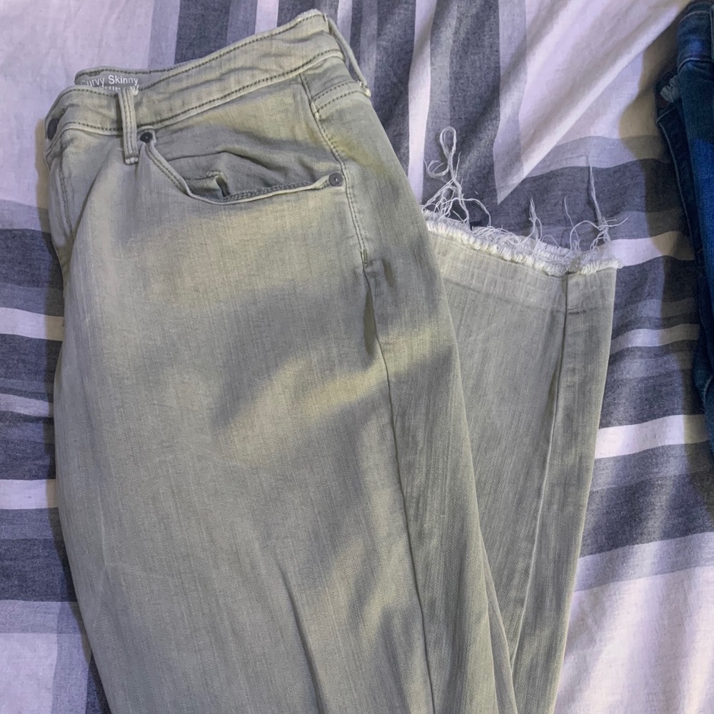 olive green denim jeans